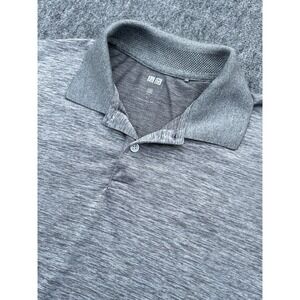 Uniqlo Dry-Ex Polo Shirt‎ Large Mens Gray Short Sleeve Lightweight Performance